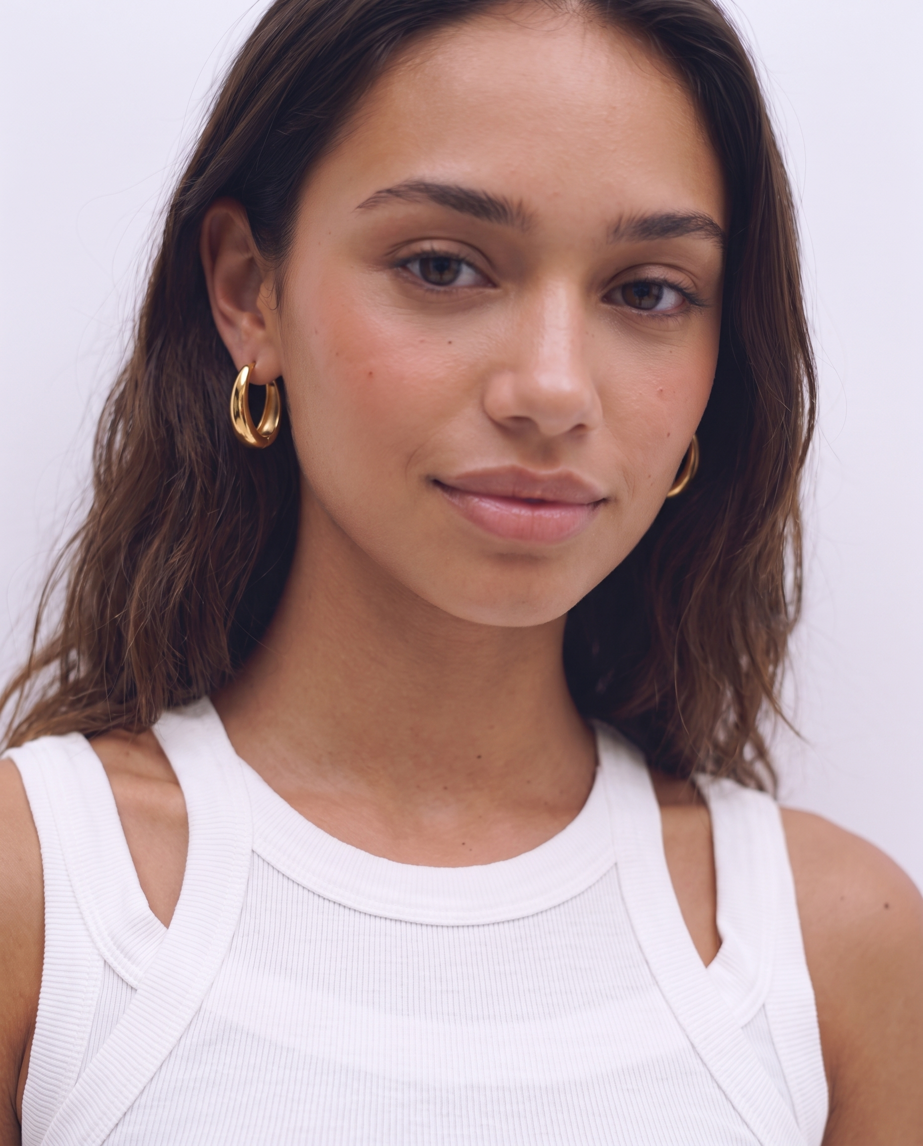 Zianne - Oval hoop earrings - Stainless steel
