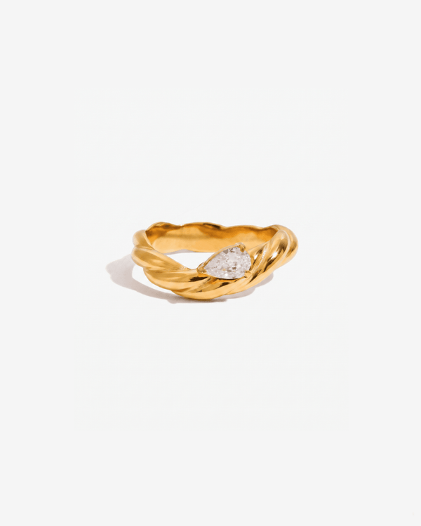 Hula - Stackable stone ring - Stainless steel - Opulaire - WATERPROOF jewelry - EU 52 -