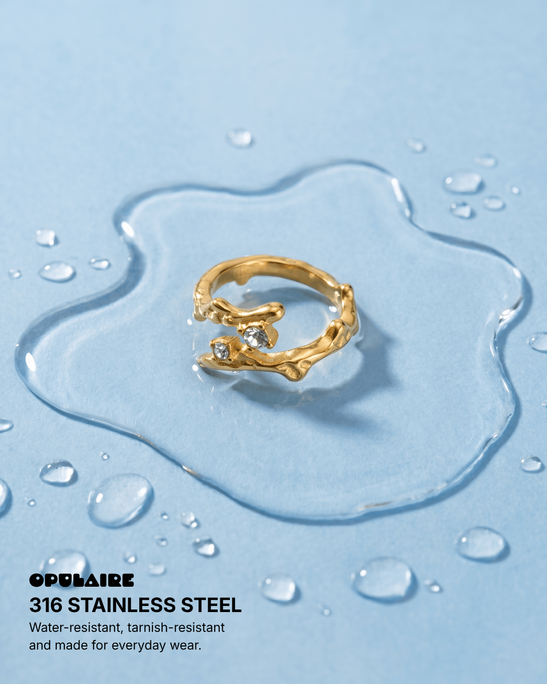 Jacey ring - Opulaire - WATERPROOF jewelry - EU 54 -
