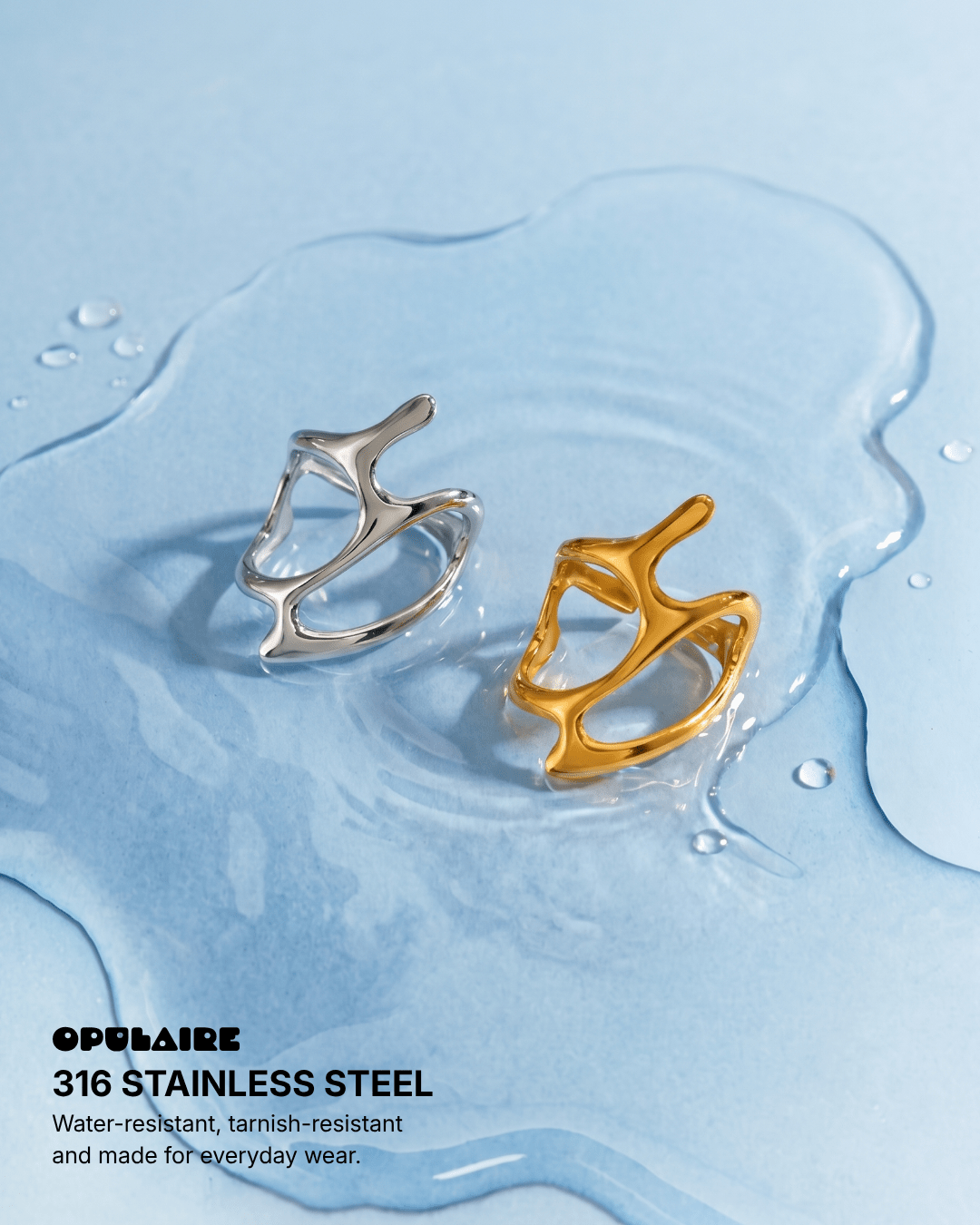 Kaia ring - Opulaire - WATERPROOF jewelry - Adjustable -