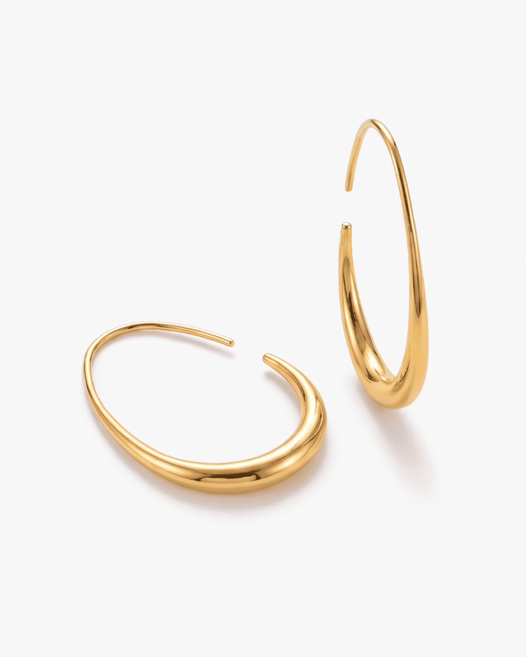 Kinea - Threader hoop earrings - Stainless steel - Opulaire - WATERPROOF jewelry - 