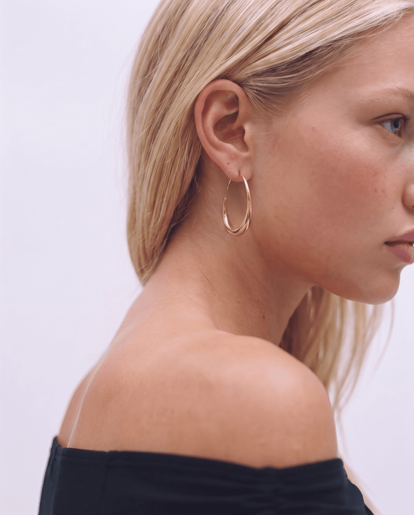 Kinea - Threader hoop earrings - Stainless steel - Opulaire - WATERPROOF jewelry - 