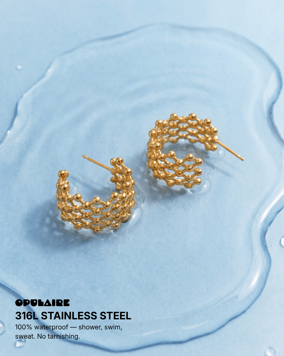 Lauren earrings - Opulaire - WATERPROOF jewelry - 