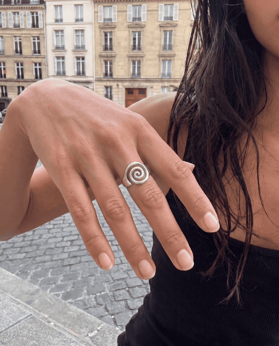 Liah - Twirl signet ring - Stainless steel