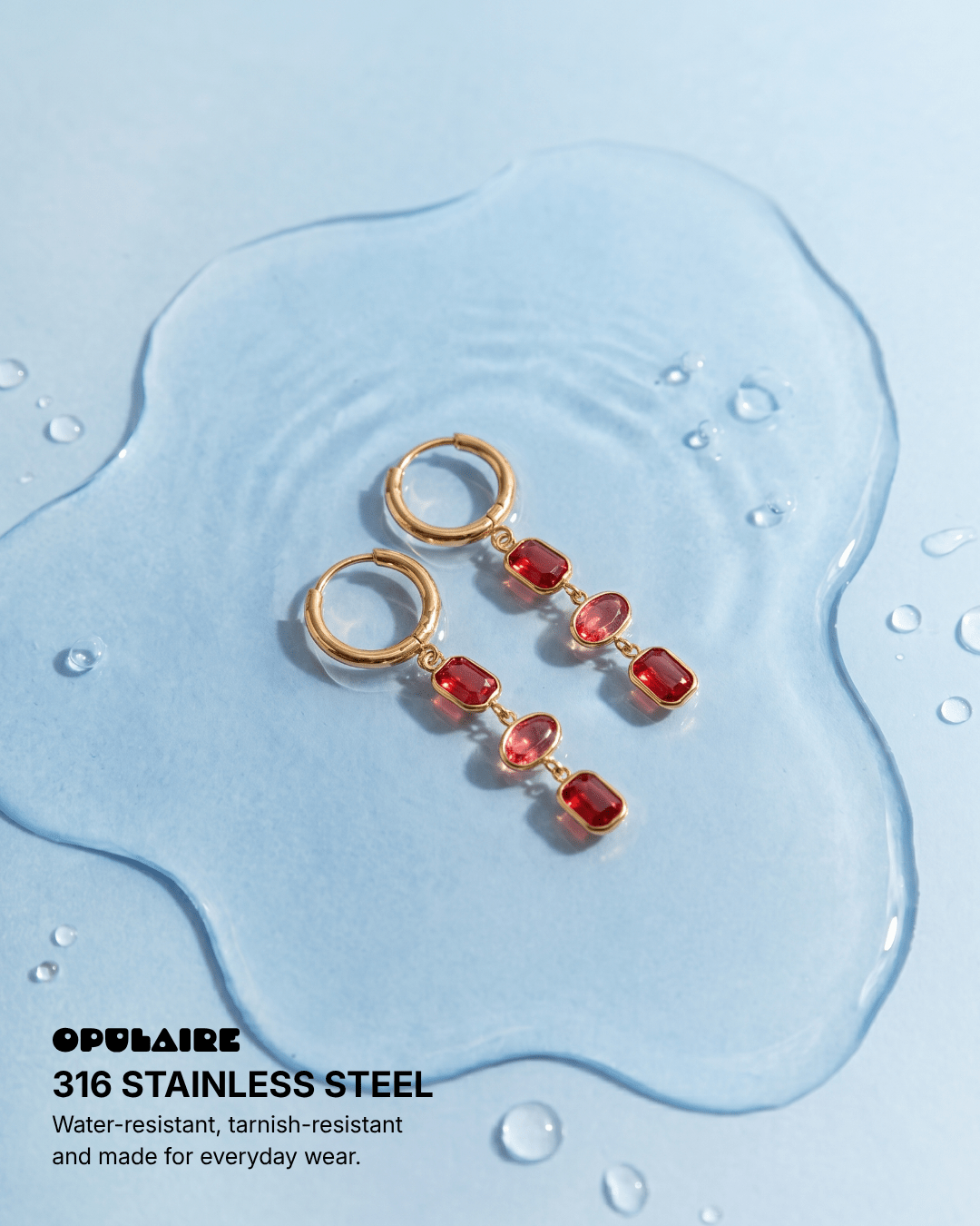 Liora earrings - Opulaire - WATERPROOF jewelry - 