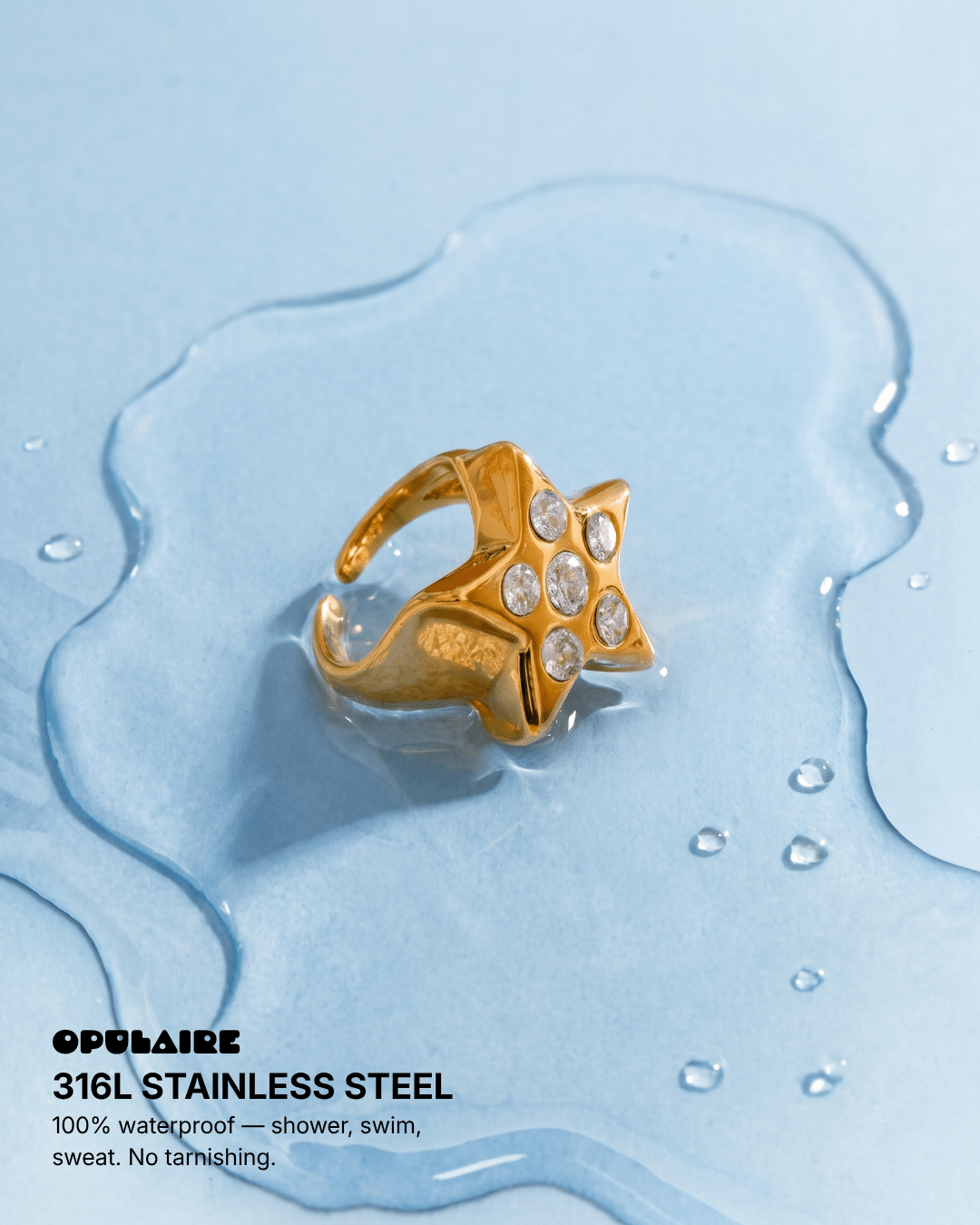 Mills ring - Opulaire - WATERPROOF jewelry - EU 55 -