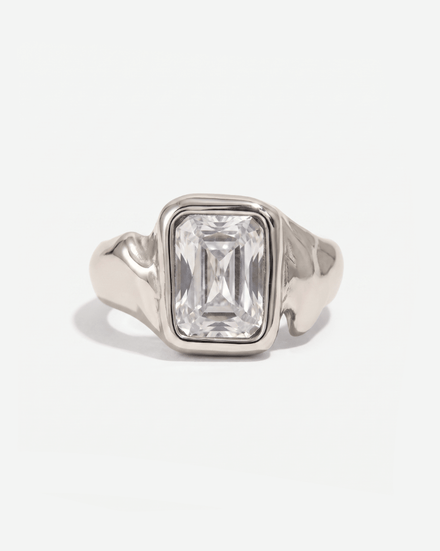 Nadia - Chunky stone ring - Stainless steel - Opulaire - WATERPROOF jewelry - EU 52 -