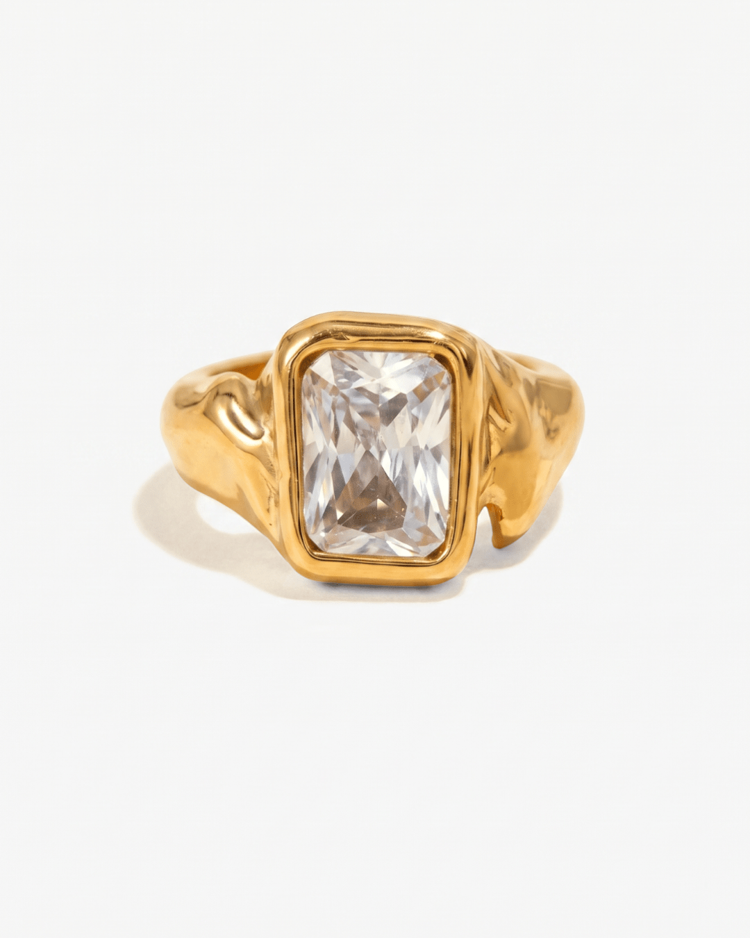 Nadia - Chunky stone ring - Stainless steel - Opulaire - WATERPROOF jewelry - EU 52 -