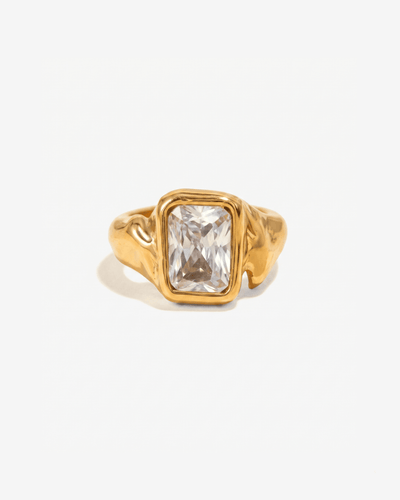 Nadia - Chunky stone ring - Stainless steel - Opulaire - WATERPROOF jewelry - EU 52 -