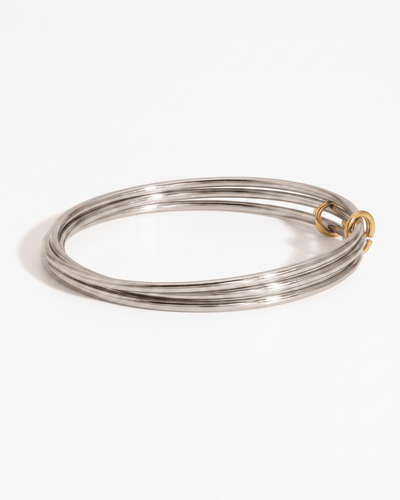 Nella - Stacked bangle bracelet - Stainless steel - Opulaire - WATERPROOF jewelry - 