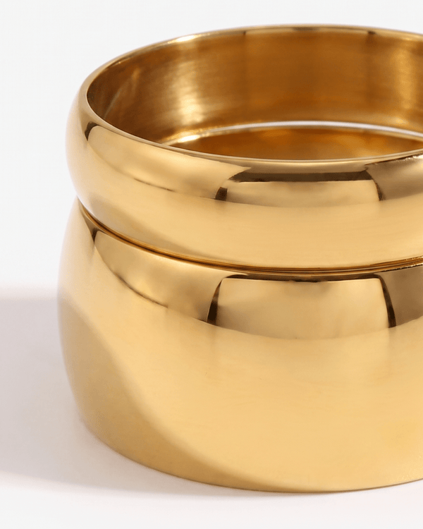 Nile - Chunky dome bangle - Stainless steel - Opulaire - WATERPROOF jewelry - 