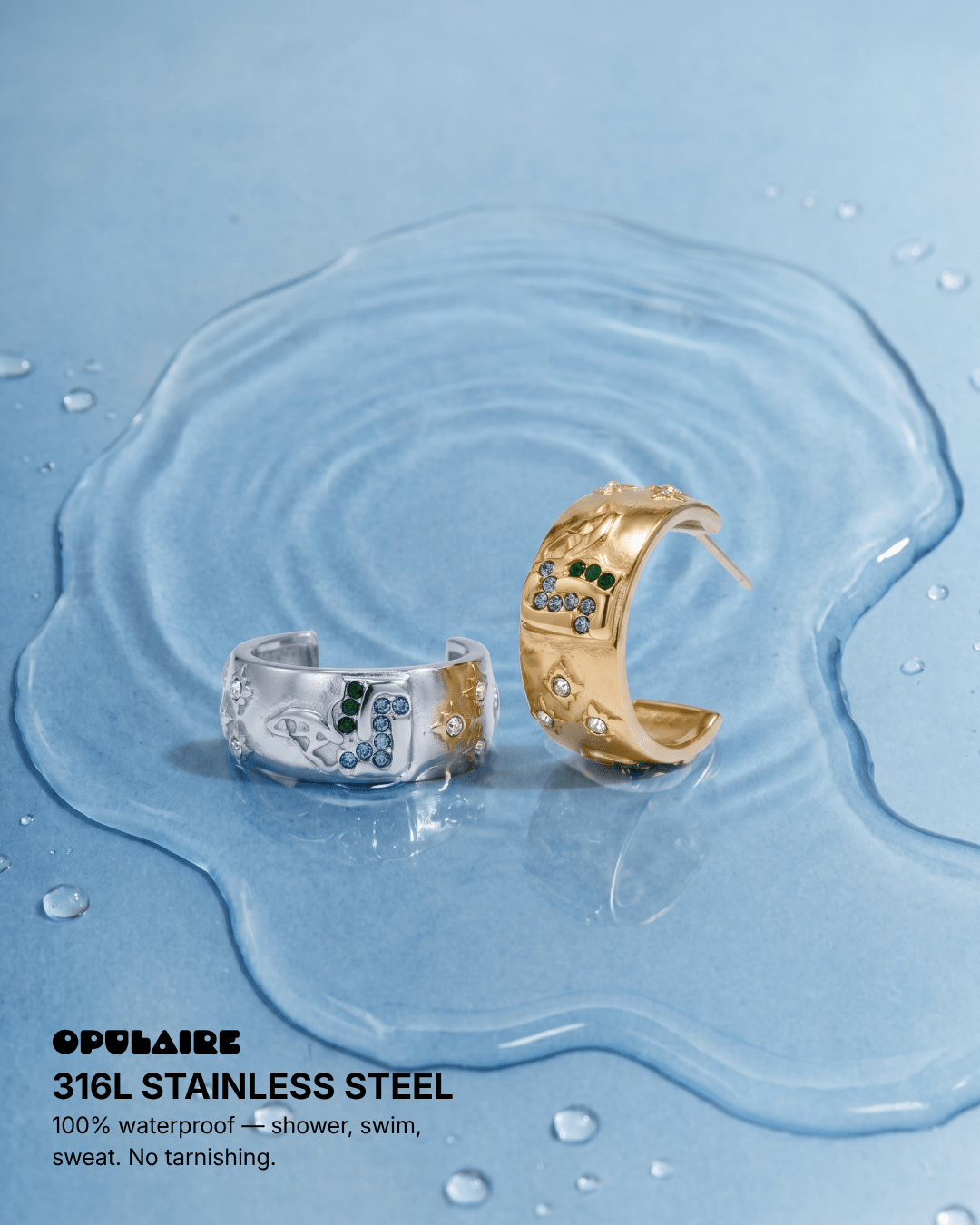 Nora earrings - Opulaire - WATERPROOF jewelry - 