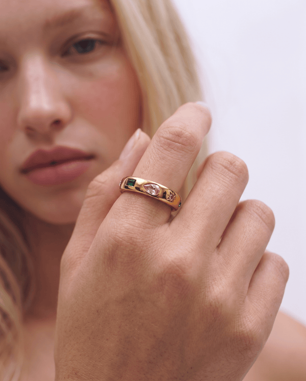 Nubia - Rainbow band ring - Stainless steel - Opulaire - WATERPROOF jewelry - EU 52 -