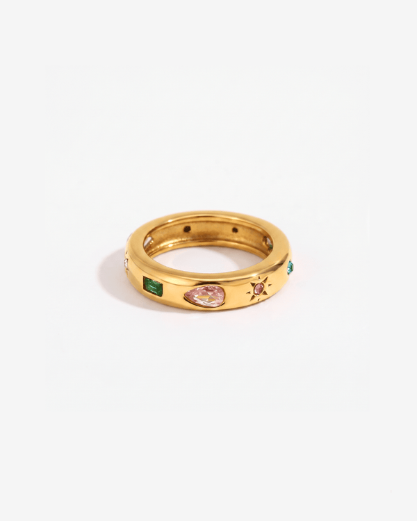 Nubia - Rainbow band ring - Stainless steel - Opulaire - WATERPROOF jewelry - EU 52 -