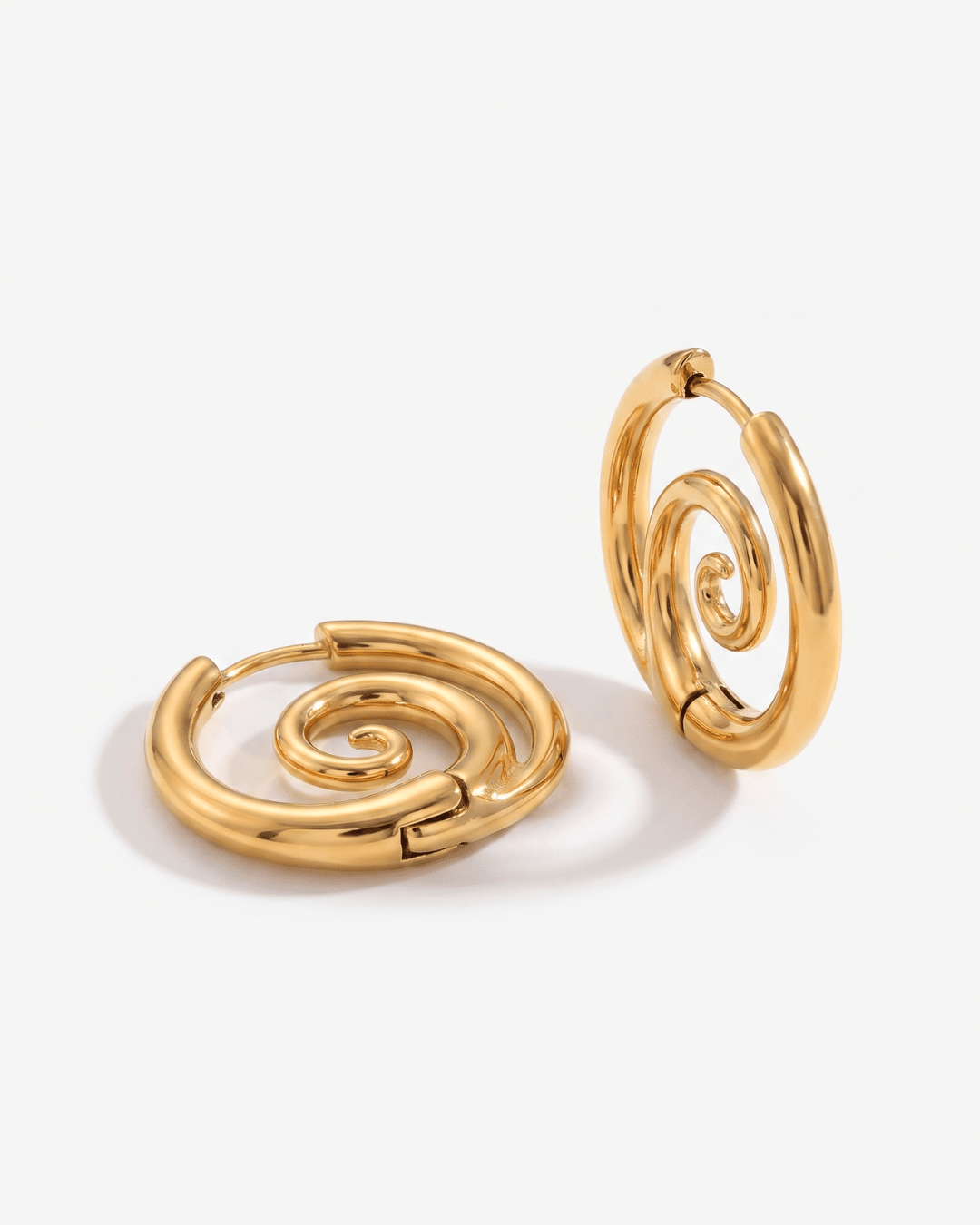 Portici - Twirl hoop earrings - Stainless steel - Opulaire - WATERPROOF jewelry - 