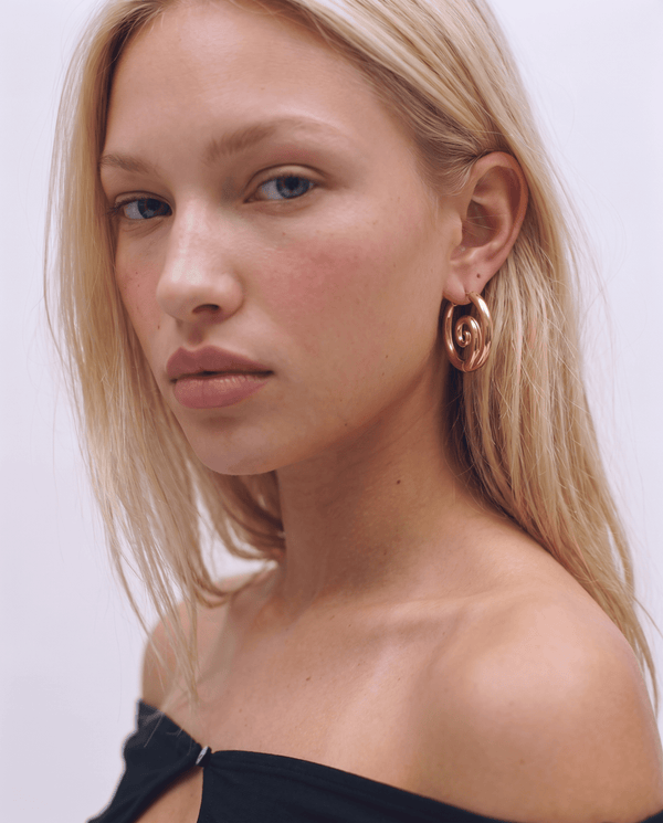 Portici - Twirl hoop earrings - Stainless steel - Opulaire - WATERPROOF jewelry - 