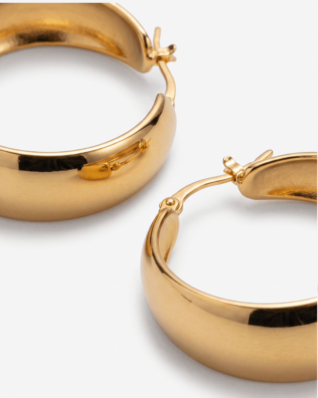 Poza - Chunky dome hoop earrings - Stainless steel - Opulaire - WATERPROOF jewelry - 