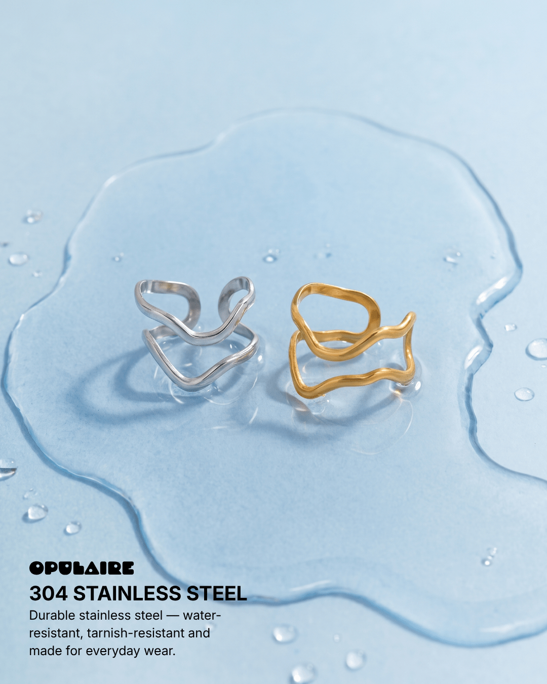 Saze ring - Opulaire - WATERPROOF jewelry - Adjustable -