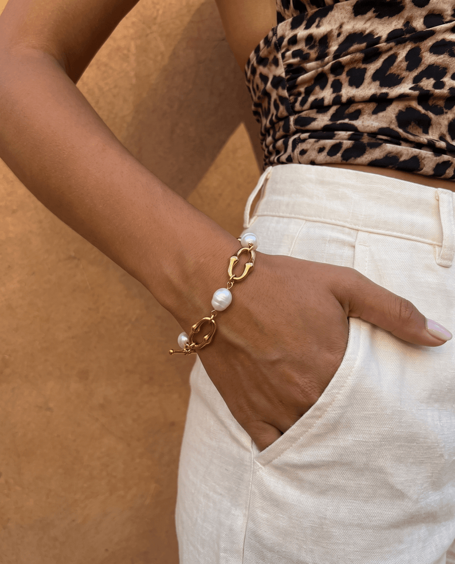 Serri - Pearl link bracelet - Stainless steel