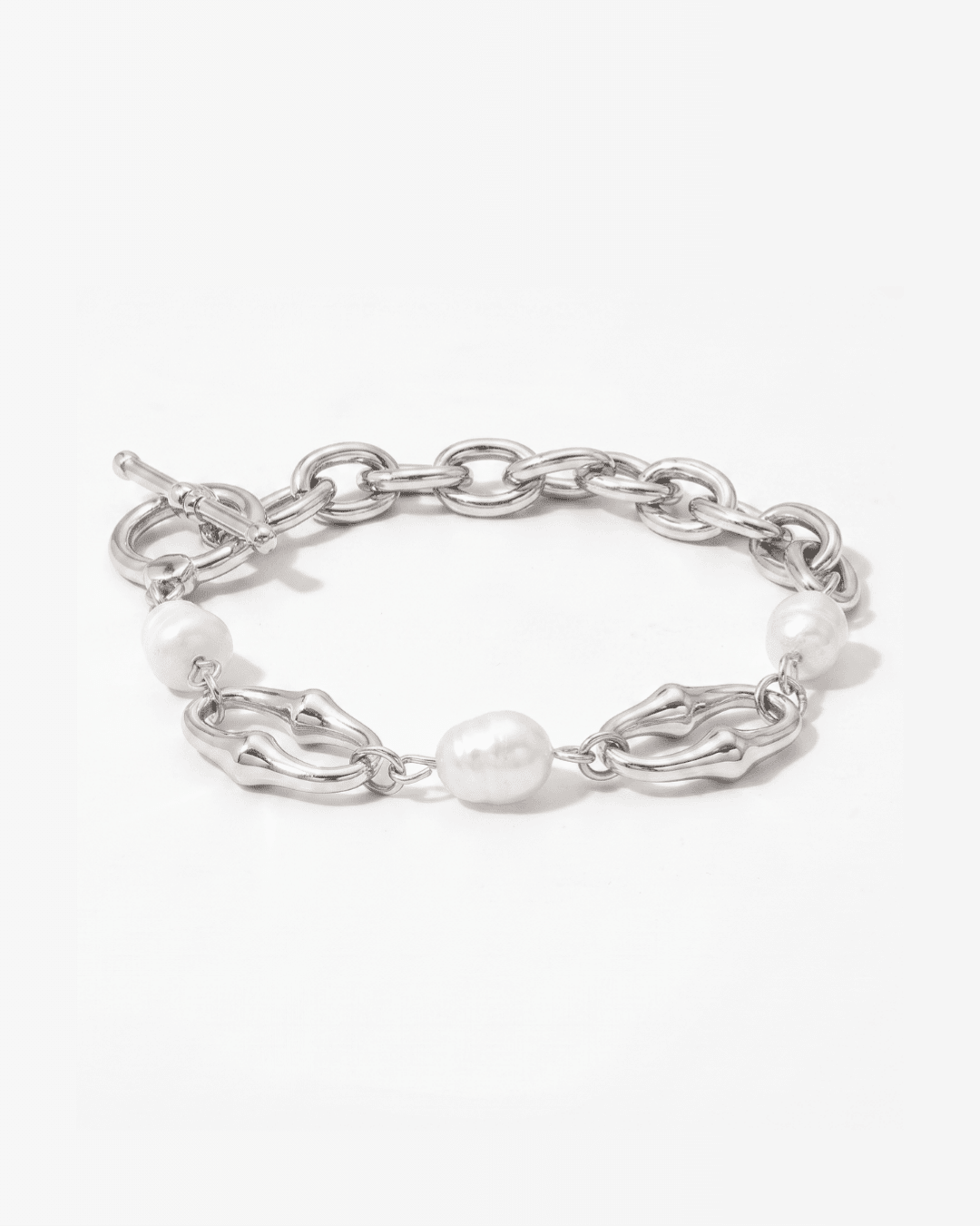 Serri - Pearl link bracelet - Stainless steel - Opulaire - WATERPROOF jewelry - 