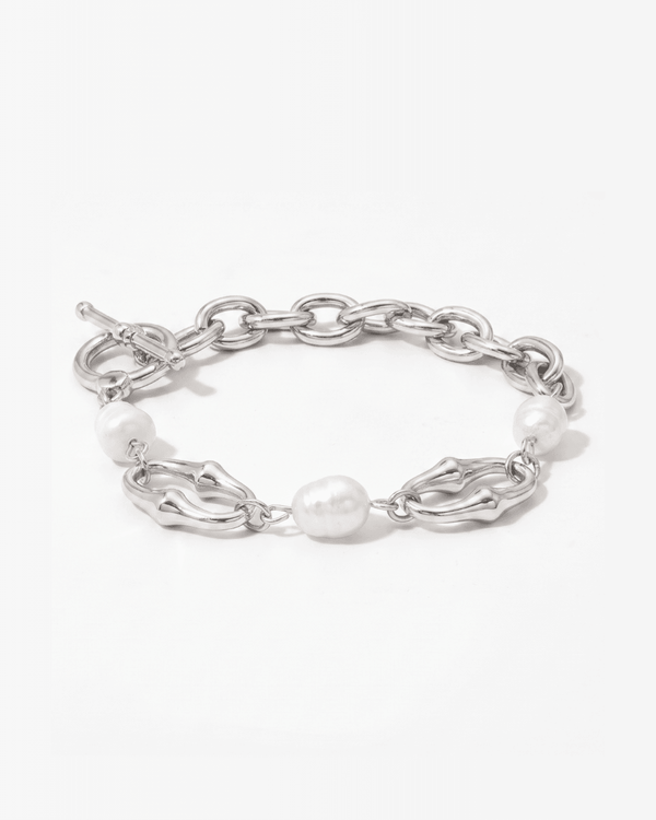 Serri - Pearl link bracelet - Stainless steel - Opulaire - WATERPROOF jewelry - 