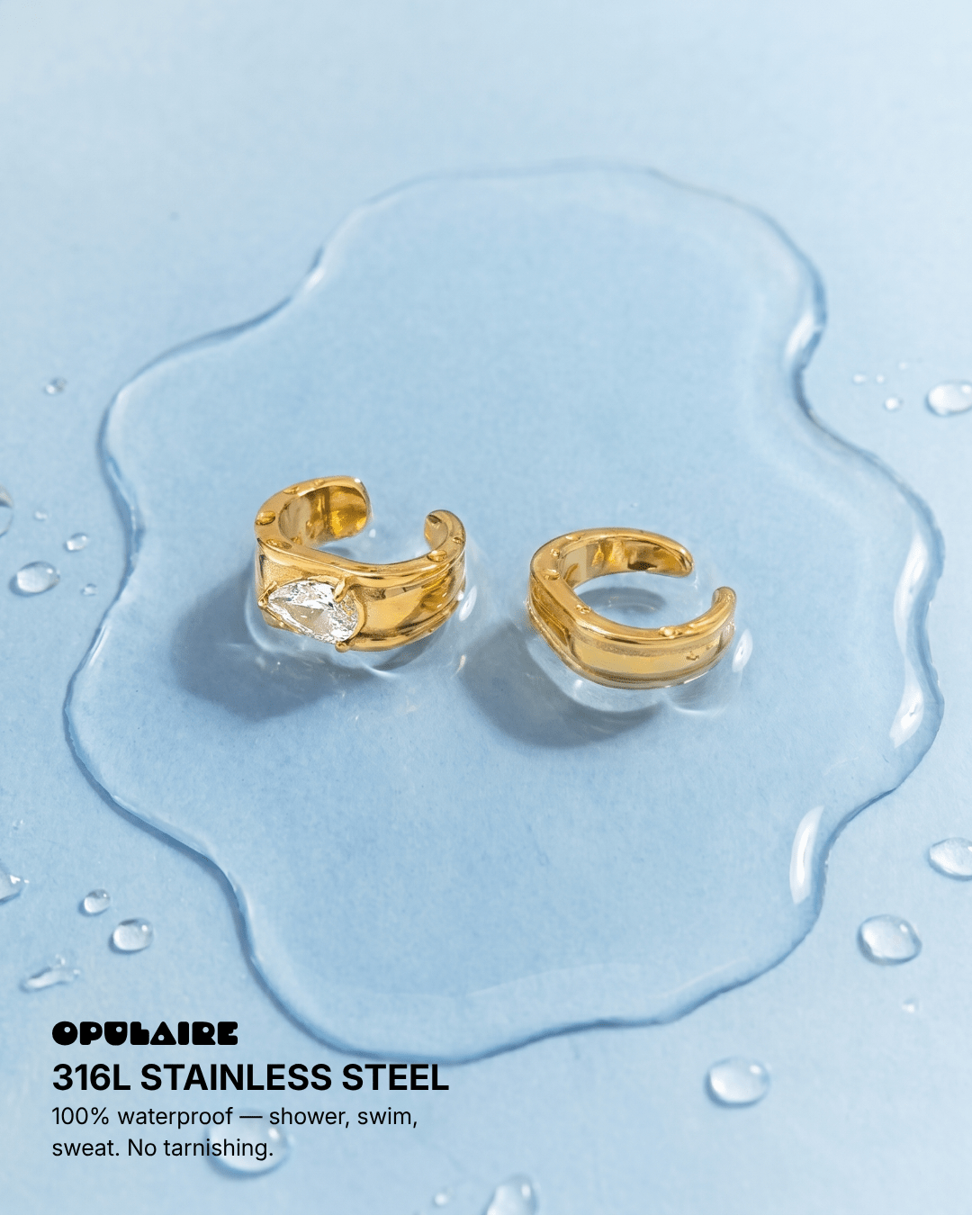 Shu ear cuffs - Opulaire - WATERPROOF jewelry - 