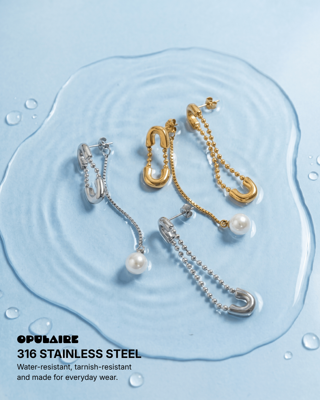 Skive earrings - Opulaire - WATERPROOF jewelry - 
