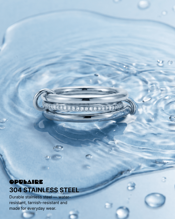 Spina - Stacked ring - Stainless steel - Opulaire - WATERPROOF jewelry - EU 52 -
