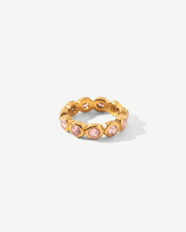 Stevie - Stackable stone ring - Stainless steel - Opulaire - WATERPROOF jewelry - EU 54 -