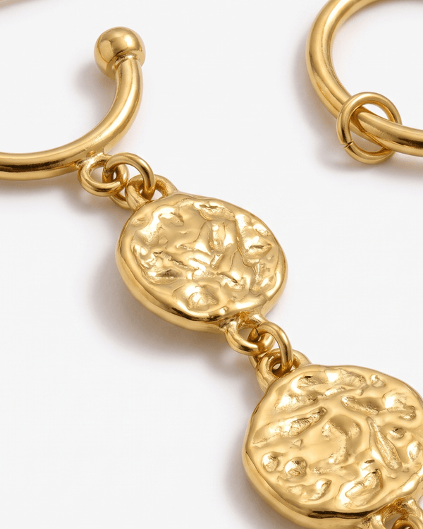 Tia - Coin drop earrings - Stainless steel - Opulaire - WATERPROOF jewelry - 