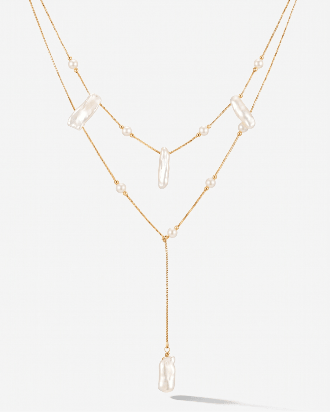 Twin - Unsymmetrical necklace set - Stainless steel - Opulaire - WATERPROOF jewelry - 