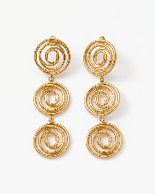 Twirl - Drop earrings - Stainless steel - Opulaire - WATERPROOF jewelry - 