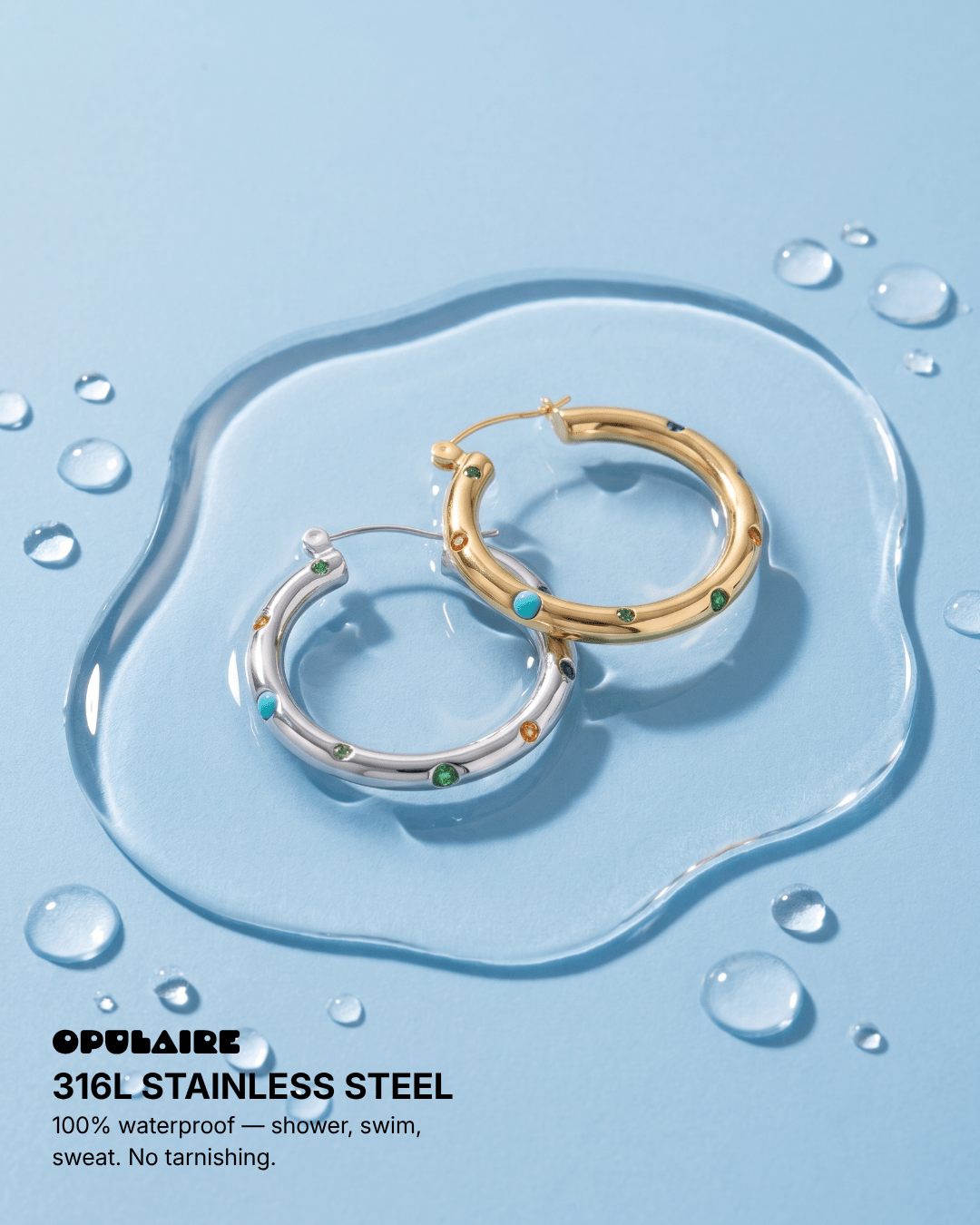 Val earrings - Opulaire - WATERPROOF jewelry - Gold -