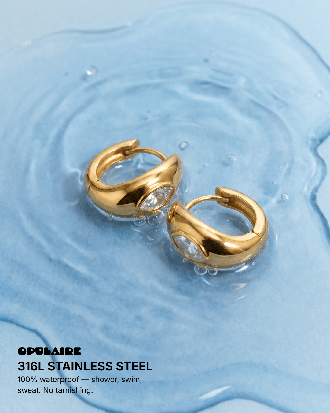 Veerle earrings - Opulaire - WATERPROOF jewelry - 