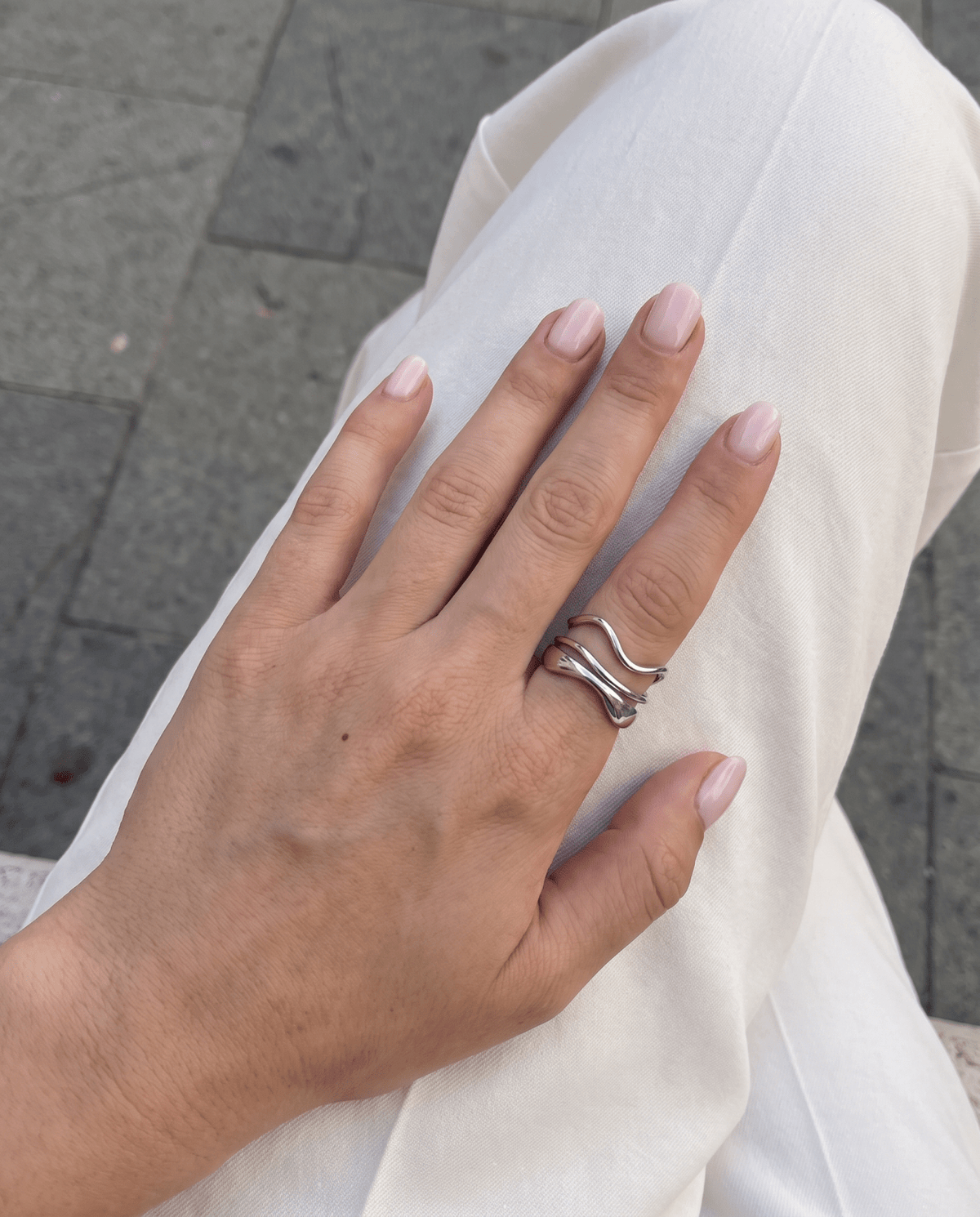 Voleno - Wavy multi-band ring - Stainless steel - Opulaire - WATERPROOF jewelry - Adjustable -