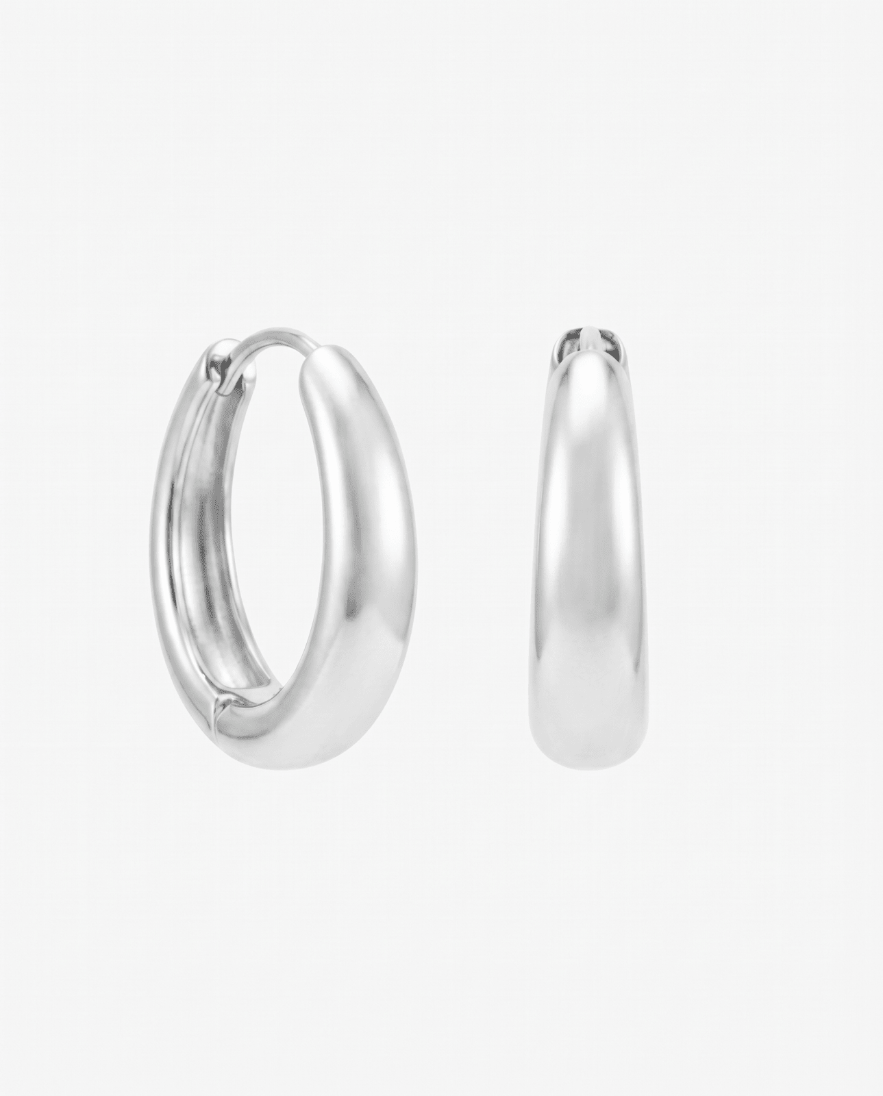 Zianne oval hoop earrings - Opulaire - WATERPROOF jewelry - Silver -