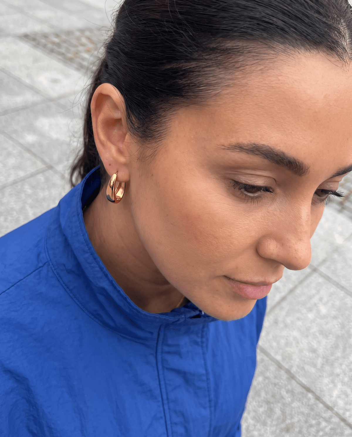 Zianne - Oval hoop earrings - Stainless steel - Opulaire - WATERPROOF jewelry - 