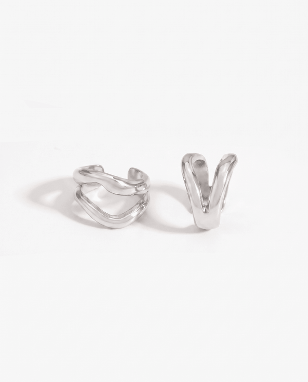 Ziya ear cuffs - Opulaire - WATERPROOF jewelry - Silver -