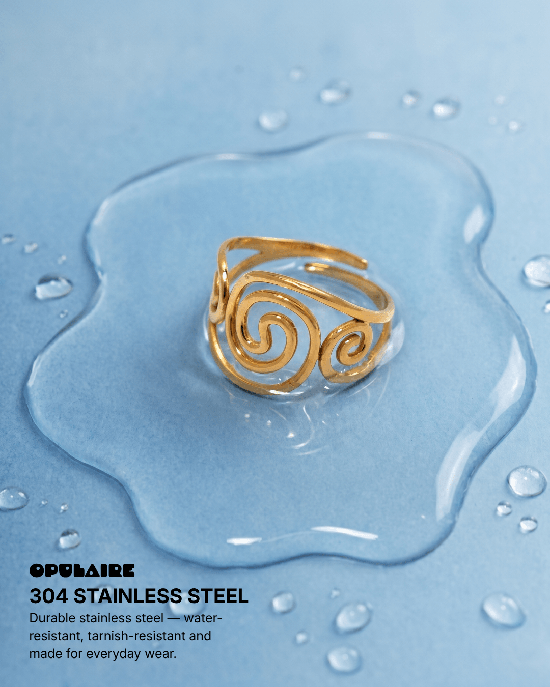 Zoya ring - Opulaire - WATERPROOF jewelry - Adjustable -